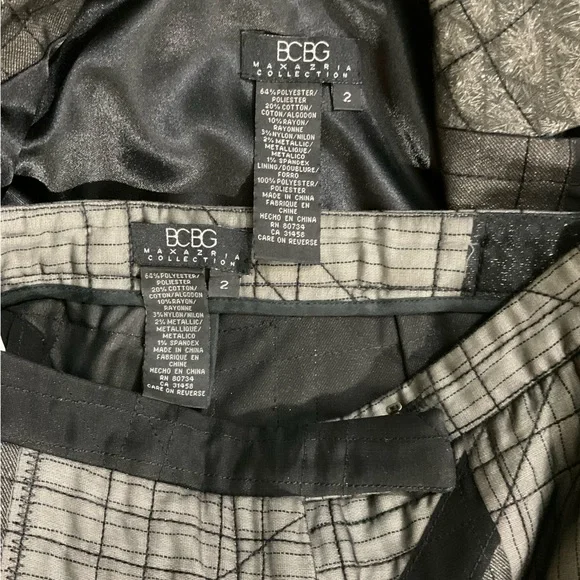BCBGMAXAZRIA Runway Patchwork Pant Suit Size 2 - Picture 4 of 16